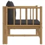 Gartensofa aus Bambus mit dunkelgrauen Kissen von vidaXL, Modulare Sofas für den Außenbereich - Ref: Foro24-362311, Preis: 15...
