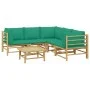 Set de muebles de jardín 6 piezas bambú con cojines verde de vidaXL, Conjuntos de jardín - Ref: Foro24-3155156, Precio: 460,4...