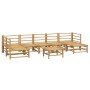 8-teiliges Gartenmöbel-Set Bambus und Kissen hellgrau von vidaXL, Gartensets - Ref: Foro24-3155110, Preis: 802,88 €, Rabatt: %