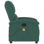 Sillón reclinable de masaje eléctrico terciopelo verde oscuro