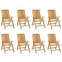 Liegende Gartenstühle 8 Einheiten aus massivem Teakholz von vidaXL, Gartenstühle - Ref: Foro24-3154925, Preis: 1,00 €, Rabatt: %
