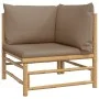 7-piece bamboo garden furniture set with taupe gray cushions by vidaXL, Garden sets - Ref: Foro24-3155134, Price: 861,53 €, D...