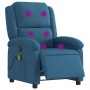 Sillón reclinable de masaje eléctrico terciopelo azul
