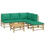 6-piece bamboo garden furniture set with green cushions by vidaXL, Garden sets - Ref: Foro24-3155167, Price: 411,96 €, Discou...