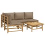5-piece garden furniture set made of bamboo with gray taupe cushions by vidaXL, Garden sets - Ref: Foro24-3155138, Price: 596...