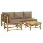 5-teiliges Gartenmöbel-Set Bambus und Kissen taupegrau von vidaXL, Gartensets - Ref: Foro24-3155138, Preis: 584,61 €, Rabatt: %
