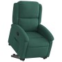 Sillón reclinable elevable terciopelo verde oscuro