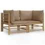2 pcs bamboo garden corner sofas with taupe gray cushions by vidaXL, Garden sets - Ref: Foro24-3155118, Price: 275,42 €, Disc...