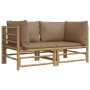 2 pcs bamboo garden corner sofas with taupe gray cushions by vidaXL, Garden sets - Ref: Foro24-3155118, Price: 280,62 €, Disc...