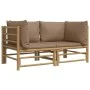 2 pcs bamboo garden corner sofas with taupe gray cushions by vidaXL, Garden sets - Ref: Foro24-3155118, Price: 275,42 €, Disc...