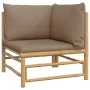 2 pcs bamboo garden corner sofas with taupe gray cushions by vidaXL, Garden sets - Ref: Foro24-3155118, Price: 275,42 €, Disc...
