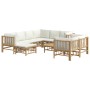 10-teiliges Gartenmöbel-Set aus Bambus und cremeweißen Kissen von vidaXL, Gartensets - Ref: Foro24-3155192, Preis: 1,00 €, Ra...