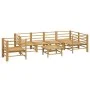 Garden furniture set 7 pieces bamboo and light gray cushions by vidaXL, Garden sets - Ref: Foro24-3155093, Price: 764,65 €, D...