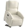Sillón reclinable elevable terciopelo crema