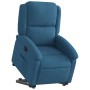 Sillón reclinable elevable de terciopelo azul