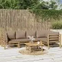 6-teiliges Gartenmöbel-Set aus Bambus mit taupegrauen Kissen von vidaXL, Gartensets - Ref: Foro24-3155137, Preis: 660,21 €, R...