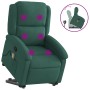 Sillón reclinable de masaje elevable terciopelo verde oscuro