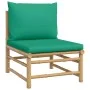 7-piece bamboo garden furniture set with green cushions by vidaXL, Garden sets - Ref: Foro24-3155157, Price: 591,51 €, Discou...
