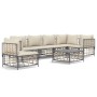 Gartenmöbel-Set 7-teilig und anthrazitgraue PE-Rattankissen von vidaXL, Outdoor-Sofas - Ref: Foro24-3186766, Preis: 571,76 €,...