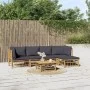 6-teiliges Gartenmöbel-Set aus Bambus mit dunkelgrauen Kissen von vidaXL, Gartensets - Ref: Foro24-3155232, Preis: 499,79 €, ...