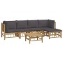 6-piece bamboo garden furniture set with dark gray cushions by vidaXL, Garden sets - Ref: Foro24-3155232, Price: 506,43 €, Di...