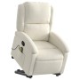 Sillón reclinable de masaje elevable terciopelo crema