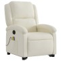 Sillón reclinable de masaje elevable terciopelo crema