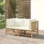 Garten-Ecksofas 2 Stück aus Bambus mit cremeweißen Kissen von vidaXL, Gartensets - Ref: Foro24-3155182, Preis: 278,13 €, Raba...