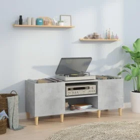 Concrete gray plywood disc cabinet 121x38x48 cm by vidaXL, CD and DVD storage - Ref: Foro24-831929, Price: 63,32 €, Discount: %