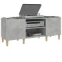 Mueble discos madera contrachapada gris hormigón 121x38x48 cm de vidaXL, Almacenamiento para CD y DVD - Ref: Foro24-831929, P...
