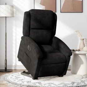 Sillón eléctrico reclinable elevable de terciopelo negro Sillón eléctrico reclinable elevable de terciopelo negro