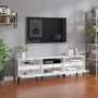 Mueble de TV madera contrachapada blanco brillo 150x30x44,5 cm de vidaXL, Muebles TV - Ref: Foro24-831919, Precio: 82,18 €, D...