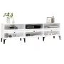 Mueble de TV madera contrachapada blanco brillo 150x30x44,5 cm de vidaXL, Muebles TV - Ref: Foro24-831919, Precio: 82,18 €, D...