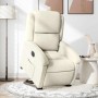 Sillón eléctrico reclinable elevable de terciopelo crema