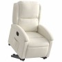 Sillón eléctrico reclinable elevable de terciopelo crema