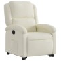 Sillón eléctrico reclinable elevable de terciopelo crema