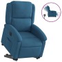 Sillón eléctrico reclinable elevable de terciopelo azul