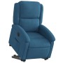 Sillón eléctrico reclinable elevable de terciopelo azul