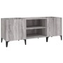 Sonoma gray plywood record cabinet 121x38x48cm by vidaXL, CD and DVD storage - Ref: Foro24-831939, Price: 71,61 €, Discount: %