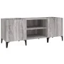 Sonoma gray plywood record cabinet 121x38x48cm by vidaXL, CD and DVD storage - Ref: Foro24-831939, Price: 70,79 €, Discount: %