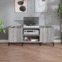 Sonoma gray plywood record cabinet 121x38x48cm by vidaXL, CD and DVD storage - Ref: Foro24-831939, Price: 71,61 €, Discount: %