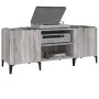 Sonoma gray plywood record cabinet 121x38x48cm by vidaXL, CD and DVD storage - Ref: Foro24-831939, Price: 70,79 €, Discount: %
