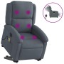 Sillón de masaje reclinable elevable terciopelo gris oscuro