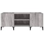 Sonoma gray plywood record cabinet 121x38x48cm by vidaXL, CD and DVD storage - Ref: Foro24-831939, Price: 71,61 €, Discount: %