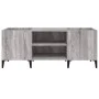 Sonoma gray plywood record cabinet 121x38x48cm by vidaXL, CD and DVD storage - Ref: Foro24-831939, Price: 70,79 €, Discount: %
