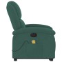 Sillón masaje reclinable elevable terciopelo verde oscuro