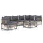 Gartenmöbel-Set 7-teilig und anthrazitgraue PE-Rattankissen von vidaXL, Outdoor-Sofas - Ref: Foro24-3186767, Preis: 573,27 €,...