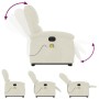 Sillón reclinable de masaje eléctrico elevable terciopelo crema