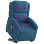 Sillón reclinable de masaje eléctrico elevable terciopelo azul