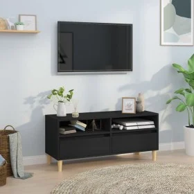 Schwarzer TV-Schrank aus Sperrholz, 100 x 34,5 x 44,5 cm von vidaXL, TV-Möbel - Ref: Foro24-831894, Preis: 72,45 €, Rabatt: %